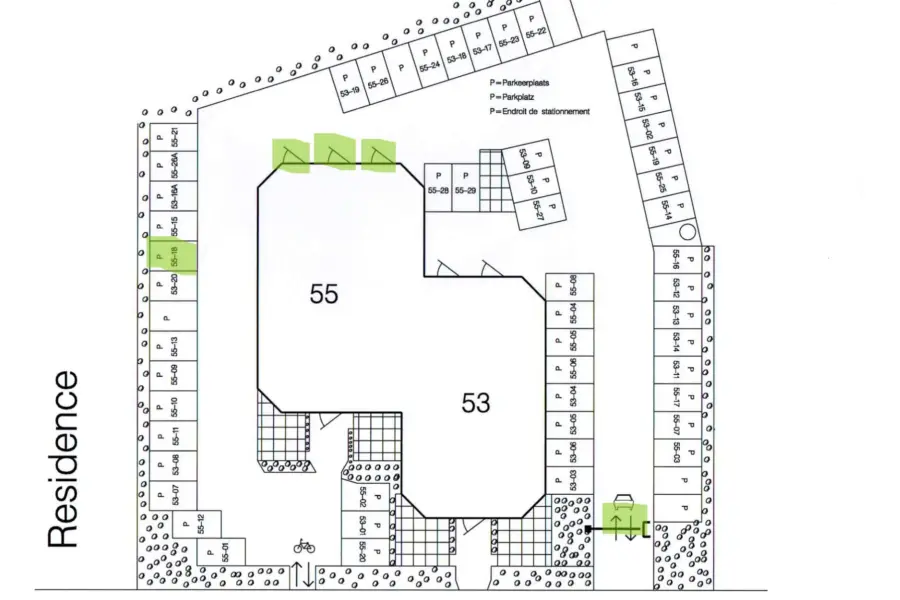 Plattegrond parkeerplaats Deurloo 55 18