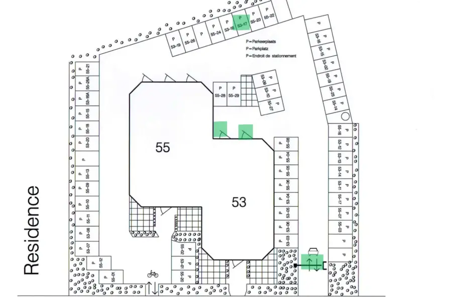 Plattegrond parkeerplaats Deurloo 53 17