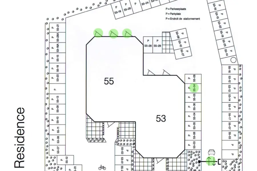 Plattegrond parkeerplaats Deurloo 5504