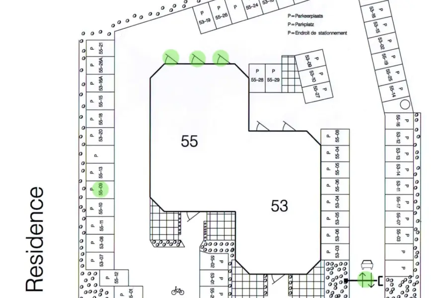 Plattegrond parkeerplaats Deurloo 5509