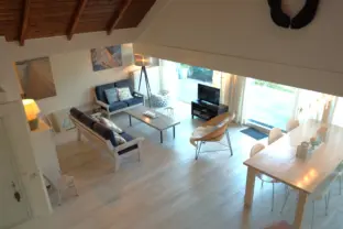 Vakantiehuisje cadzand sincfal 16 woonkamer vanaf boven