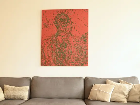 Appartement 2 E002 badhuis cadzand schilderij woonkamer